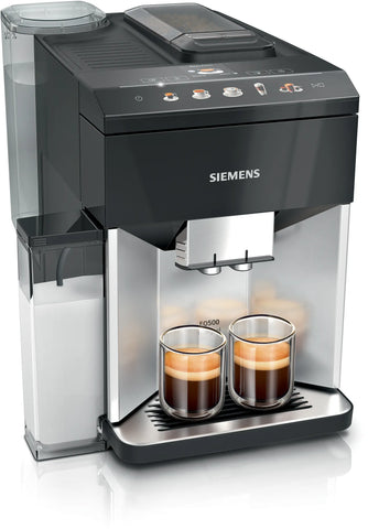 Siemens EQ.500 Integral - Daglicht zilver piano black - TQ513R01 met €59 gratis koffie