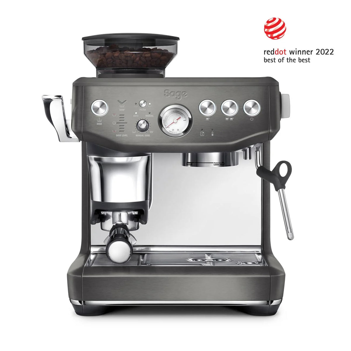 Sage Barista Express Impress Black Stainless Bean to Cup