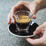 Twisted espresso glas met schoteltje Mister Barish en Loveramics