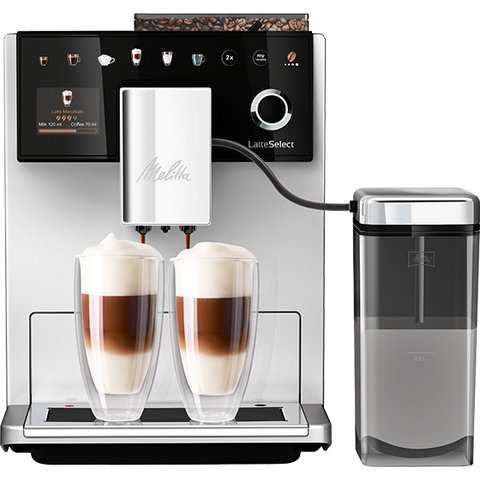 Melitta Latte Select zilver koffiemachine