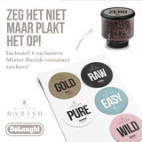 De'Longhi Rivelia koffiemachine Onyx Black - stickers bonencontainers