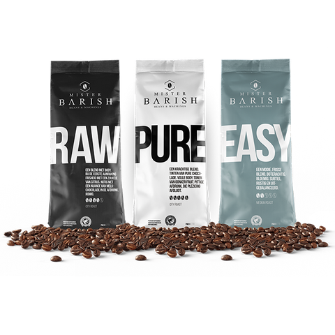 koffiebonen raw pure en easy mister barish